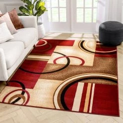 Barclay Arcs and Shapes Red 7 ft. 10 in. x 9 ft. 10 in. Modern Geometric Area Rug by Well Woven 21 Barclay Arcs and Shapes Red 7 ft. 10 in. x 9 ft. 10 in. Modern Geometric Area Rug by Well Woven -Linon Home Decor Sales red well woven area rugs 547807 c3 1000