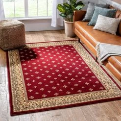 Barclay Hudson Terrace Red 8 ft. x 10 ft. Traditional Border Area Rug by Well Woven -Linon Home Decor Sales red well woven area rugs 548907 c3 1000