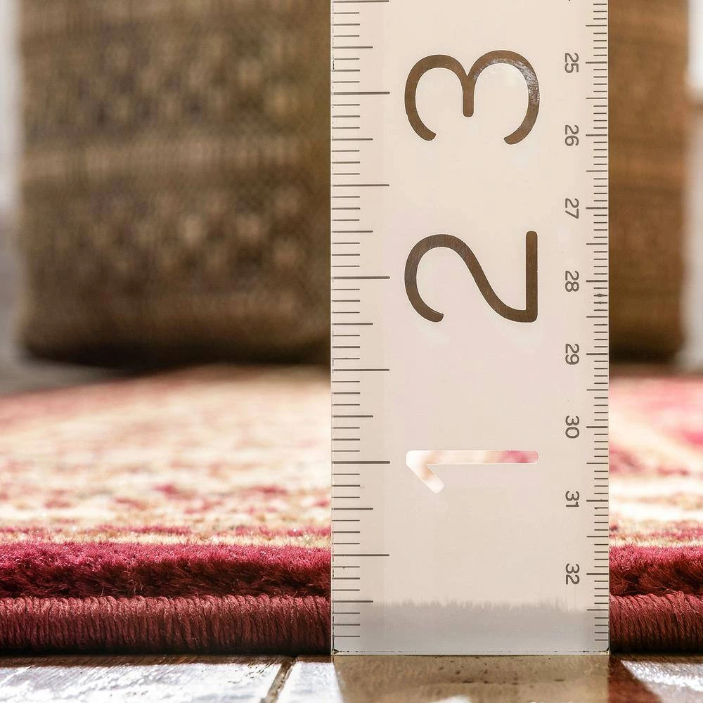 Barclay Sarouk Red 5 ft. x 7 ft. Traditional Floral Area Rug by Well Woven 11 Barclay Sarouk Red 5 ft. x 7 ft. Traditional Floral Area Rug by Well Woven - Image 9