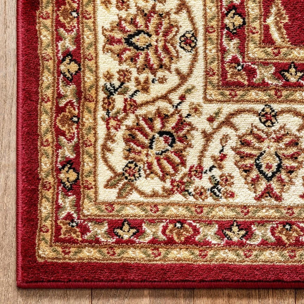 Barclay Sarouk Red 5 ft. x 7 ft. Traditional Floral Area Rug by Well Woven 7 Barclay Sarouk Red 5 ft. x 7 ft. Traditional Floral Area Rug by Well Woven - Image 5