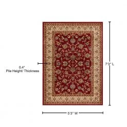 Barclay Sarouk Red 5 ft. x 7 ft. Traditional Floral Area Rug by Well Woven 23 Barclay Sarouk Red 5 ft. x 7 ft. Traditional Floral Area Rug by Well Woven -Linon Home Decor Sales red well woven area rugs 549305 76 1000