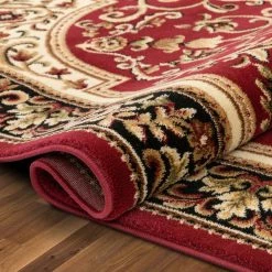 Barclay Casbah Traditional Oriental Medallion Red 5 ft. 3 in. x 7 ft. 3 in. Area Rug by Well Woven -Linon Home Decor Sales red well woven area rugs 549405 44 1000