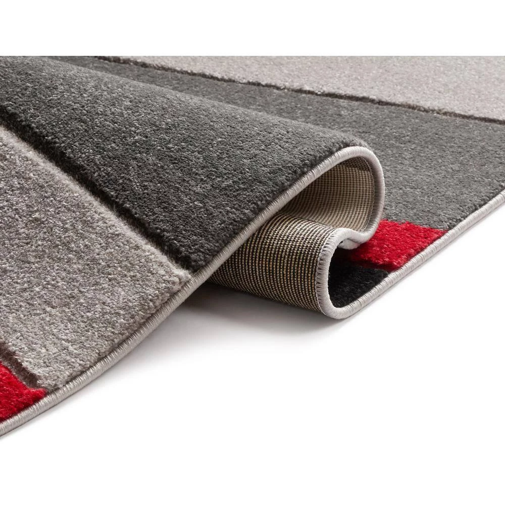 Ruby Rad Waves 7 ft. x 9 ft. Modern Geo Stripes Red Area Rug by Well Woven 7 Ruby Rad Waves 7 ft. x 9 ft. Modern Geo Stripes Red Area Rug by Well Woven - Image 5