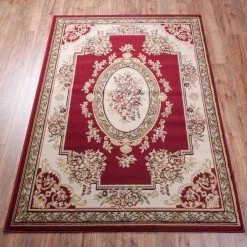 Miami Medallion Centre Traditional French Aubsson Red 8 ft. x 10 ft. Area Rug by Well Woven 12 Miami Medallion Centre Traditional French Aubsson Red 8 ft. x 10 ft. Area Rug by Well Woven -Linon Home Decor Sales red well woven area rugs 84607 1d 1000