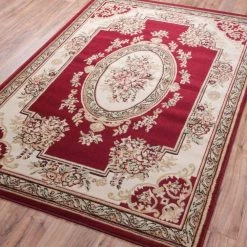 Miami Medallion Centre Traditional French Aubsson Red 8 ft. x 10 ft. Area Rug by Well Woven 10 Miami Medallion Centre Traditional French Aubsson Red 8 ft. x 10 ft. Area Rug by Well Woven -Linon Home Decor Sales red well woven area rugs 84607 40 1000
