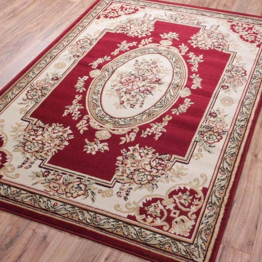 Miami Medallion Centre Traditional French Aubsson Red 8 ft. x 10 ft. Area Rug by Well Woven 5 Miami Medallion Centre Traditional French Aubsson Red 8 ft. x 10 ft. Area Rug by Well Woven - Image 3