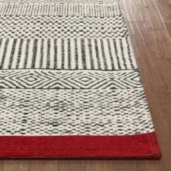 ChaCha Largo Modern Abstract Geometric Pattern Flat-Weave Red 2 ft. 7 in. x 9 ft. 10 in. Runner Rug by Well Woven -Linon Home Decor Sales red well woven area rugs cha 40 2l fa 1000