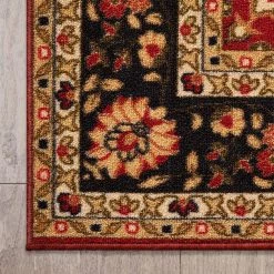 Kings Court Gene Traditional Medallion Persian Red Washable Thin 7 ft. 10 in. x 9 ft. 10 in. Indoor/Outdoor Area Rug by Well Woven -Linon Home Decor Sales red well woven area rugs kc 170 7 44 1000
