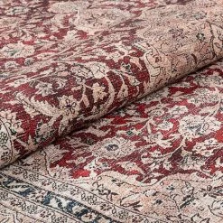 Lotus Tonti Red Vintage Medallion Oriental 5 ft. 3 in. x 7 ft. 3 in. Machine Washable Area Rug by Well Woven -Linon Home Decor Sales red well woven area rugs lot 170 5 4f 1000