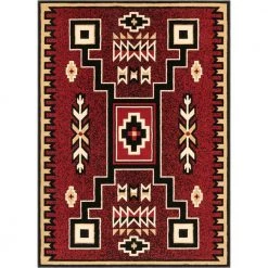 Persa Cheyenne Tribal Southwestern Medallion Red 5 ft. 3 in. x 7 ft. 3 in. Area Rug by Well Woven