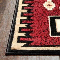 Persa Cheyenne Tribal Southwestern Medallion Red 5 ft. 3 in. x 7 ft. 3 in. Area Rug by Well Woven -Linon Home Decor Sales red well woven area rugs pa 130 5 76 1000