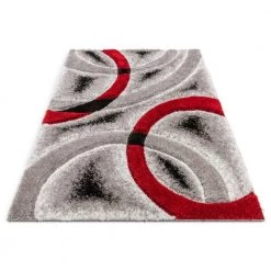 San Francisco Oahu Red Modern Geometric Arcs and Shapes 5 ft. 3 in. x 7 ft. 3 in. 3D Carved Shag Area Rug by Well Woven 15 San Francisco Oahu Red Modern Geometric Arcs and Shapes 5 ft. 3 in. x 7 ft. 3 in. 3D Carved Shag Area Rug by Well Woven -Linon Home Decor Sales red well woven area rugs sf 20 5 1f 1000
