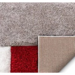 San Francisco Escondido Red Modern Geometric Squares 5 ft. 3 in. x 7 ft. 3 in. 3D Carved Shag Area Rug by Well Woven -Linon Home Decor Sales red well woven area rugs sf 60 5 66 1000