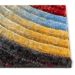 San Francisco Mojave Red Modern Abstract 3 ft. 11 in. x 5 ft. 3 in. 3D Carved Shag Area Rug by Well Woven -Linon Home Decor Sales red well woven area rugs sf 70 4 44 1000