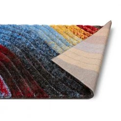 San Francisco Mojave Red Modern Abstract 3 ft. 11 in. x 5 ft. 3 in. 3D Carved Shag Area Rug by Well Woven -Linon Home Decor Sales red well woven area rugs sf 70 4 4f 1000