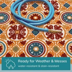 Dorado Audun Modern Geometric Red 2 ft. 7 in. x 9 ft. 10 in. Runner High-Low Indoor/Outdoor Area Rug by Well Woven -Linon Home Decor Sales red well woven outdoor rugs do 400 2l c3 1000