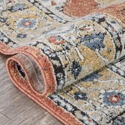 Envie Messina Rust 5 ft. 3 in. x 7 ft. 3 in. Vintage Medallion Botanical Border Area Rug by Well Woven -Linon Home Decor Sales rust well woven area rugs env 10 5 76 1000
