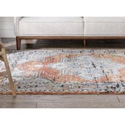 Envie Andria Rust 5 ft. 3 in. x 7 ft. 3 in. Vintage Medallion Botanical Border Area Rug by Well Woven 15 Envie Andria Rust 5 ft. 3 in. x 7 ft. 3 in. Vintage Medallion Botanical Border Area Rug by Well Woven -Linon Home Decor Sales rust well woven area rugs env 20 5 44 1000