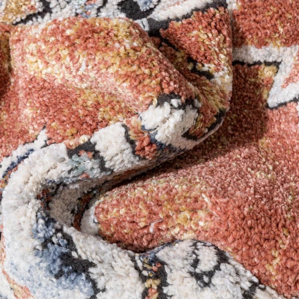 Envie Andria Rust 5 ft. 3 in. x 7 ft. 3 in. Vintage Medallion Botanical Border Area Rug by Well Woven 9 Envie Andria Rust 5 ft. 3 in. x 7 ft. 3 in. Vintage Medallion Botanical Border Area Rug by Well Woven - Image 7