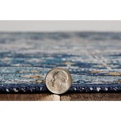 Washable Alana Teal/Ivory 5 ft. x 7 ft. Abstract Rectangle Area Rug by Linon Home Decor -Linon Home Decor Sales teal ivory linon home decor area rugs thd03335 4f 1000