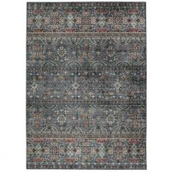 Washable Jerry Teal/Ivory 5 ft. x 7 ft. Abstract Rectangle Area Rug by Linon Home Decor