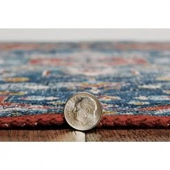 Washable Pablo Teal/Rust 5 ft. x 7 ft. Abstract Rectangle Area Rug by Linon Home Decor -Linon Home Decor Sales teal rust linon home decor area rugs thd03339 4f 1000