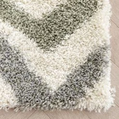 Arden Kylar Teal 5 ft. 3 in. x 7 ft. 3 in. Nordic Chevron Pattern Shag Area Rug by Well Woven -Linon Home Decor Sales teal well woven area rugs ard 26 5 44 1000