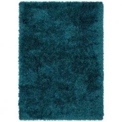 Kuki Chie Glam Solid Textured Ultra-Soft Teal 7 ft. 10 in. x 9 ft. 10 in. 2-Tone Shag Area Rug by Well Woven