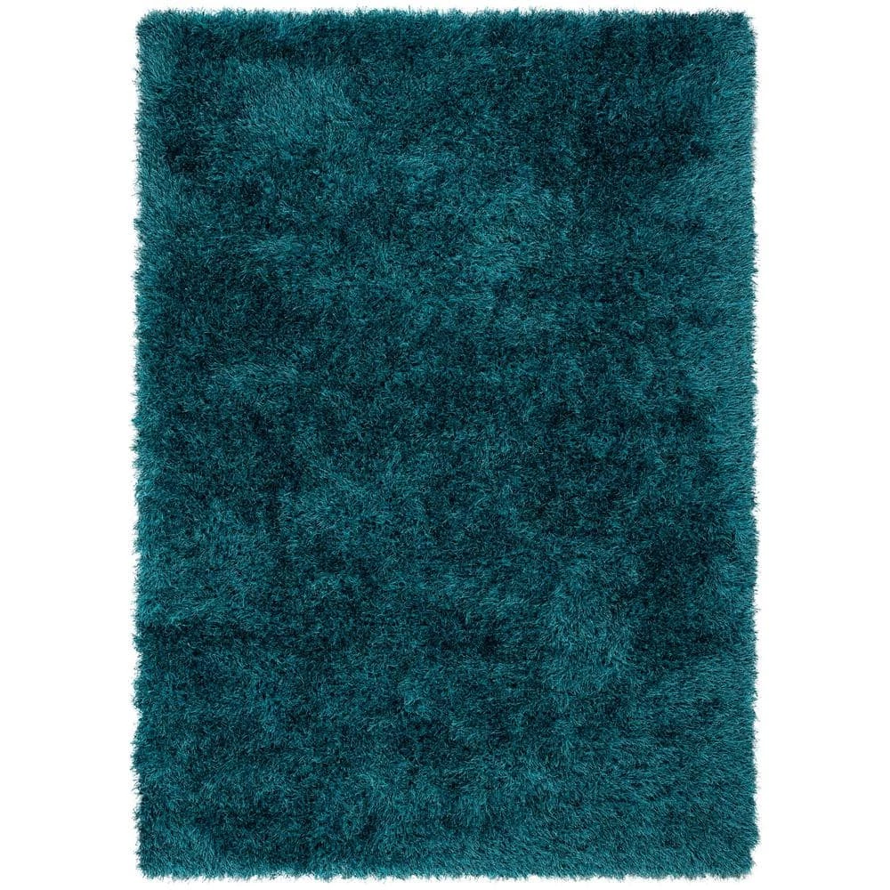 Kuki Chie Glam Solid Textured Ultra-Soft Teal 7 ft. 10 in. x 9 ft. 10 in. 2-Tone Shag Area Rug by Well Woven 3 Kuki Chie Glam Solid Textured Ultra-Soft Teal 7 ft. 10 in. x 9 ft. 10 in. 2-Tone Shag Area Rug by Well Woven