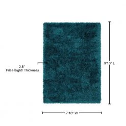 Kuki Chie Glam Solid Textured Ultra-Soft Teal 7 ft. 10 in. x 9 ft. 10 in. 2-Tone Shag Area Rug by Well Woven 19 Kuki Chie Glam Solid Textured Ultra-Soft Teal 7 ft. 10 in. x 9 ft. 10 in. 2-Tone Shag Area Rug by Well Woven -Linon Home Decor Sales teal well woven area rugs ku 18 7 76 1000