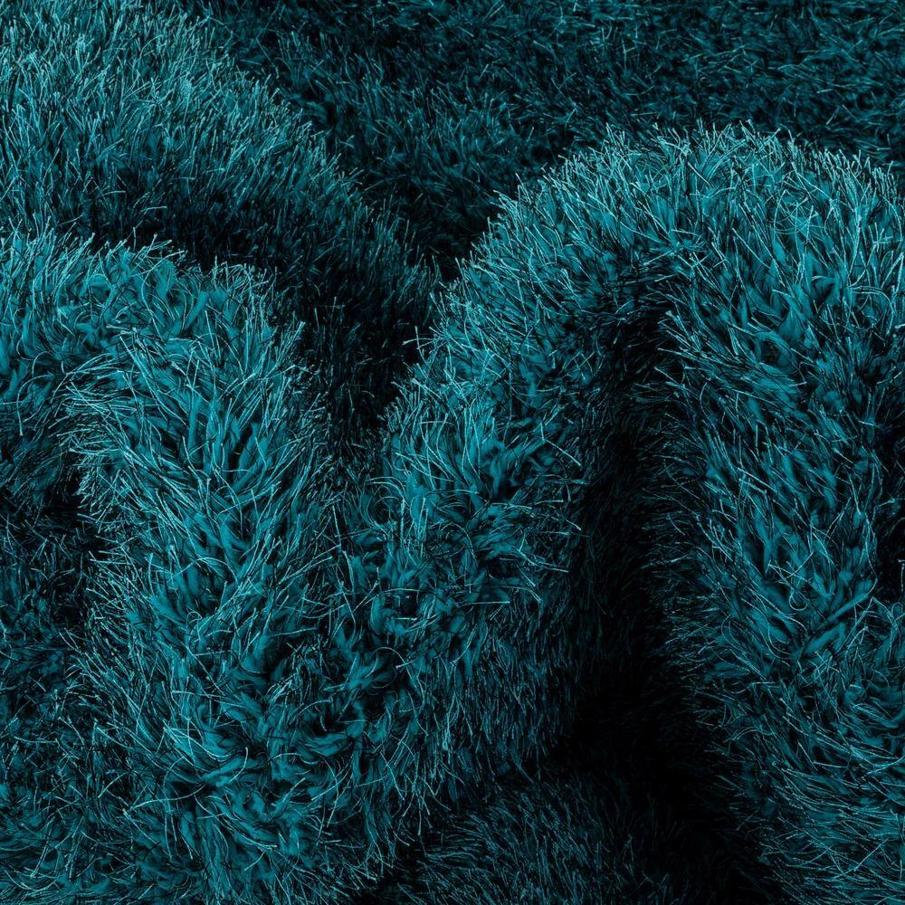 Kuki Chie Glam Solid Textured Ultra-Soft Teal 7 ft. 10 in. x 9 ft. 10 in. 2-Tone Shag Area Rug by Well Woven 10 Kuki Chie Glam Solid Textured Ultra-Soft Teal 7 ft. 10 in. x 9 ft. 10 in. 2-Tone Shag Area Rug by Well Woven - Image 8