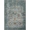 Kensington Goa Turkish Blue/Green 3 ft. 11 in. x 5 ft. 7 in. Vintage Oriental Distressed Area Rug by Well Woven -Linon Home Decor Sales turkish blue green well woven area rugs ke 64 4 64 1000