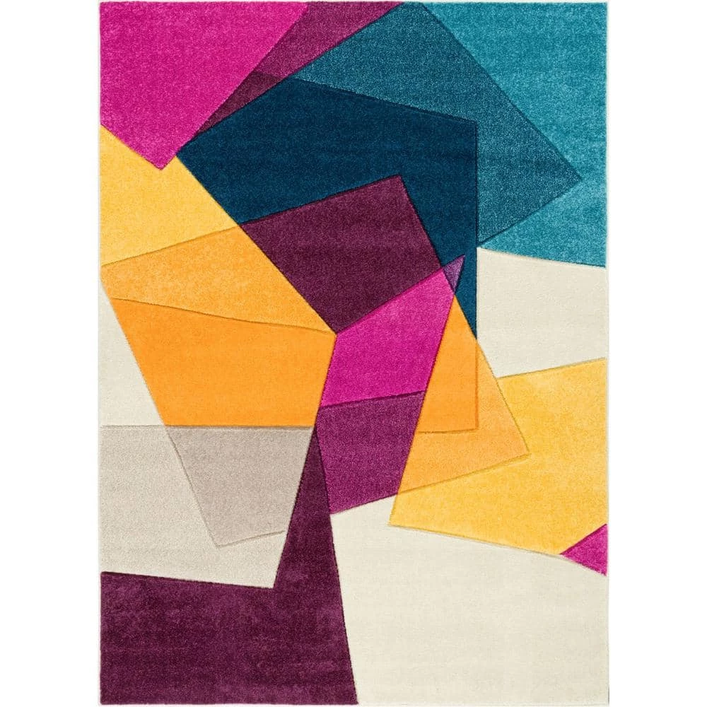 Ruby Bombay Violet 5 ft. x 7 ft. Mid-Century Modern Geometric Area Rug by Well Woven 3 Ruby Bombay Violet 5 ft. x 7 ft. Mid-Century Modern Geometric Area Rug by Well Woven