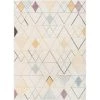 WHOA Prism White Geometric Distressed Scandinavian 3D Textured 5 ft. 3 in. x 7 ft. 3 in. Area Rug by Well Woven 1 WHOA Prism White Geometric Distressed Scandinavian 3D Textured 5 ft. 3 in. x 7 ft. 3 in. Area Rug by Well Woven -Linon Home Decor Sales white well woven area rugs wh 42 5 64 1000