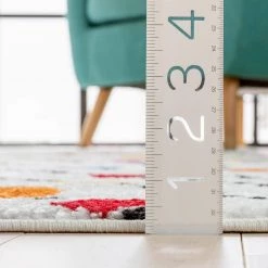 StarBright Dandy Dots and Stripes White 5 ft. x 7 ft. Kids Area Rug by Well Woven -Linon Home Decor Sales white well woven kids rugs 09665 fa 1000