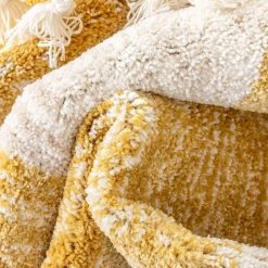 Kennedy Triangles Modern Geometric Pattern Yellow 3 ft. 11 in. x 5 ft. 3 in. Kids Area Rug by Well Woven -Linon Home Decor Sales yellow well woven area rugs ken 11 4 4f 1000